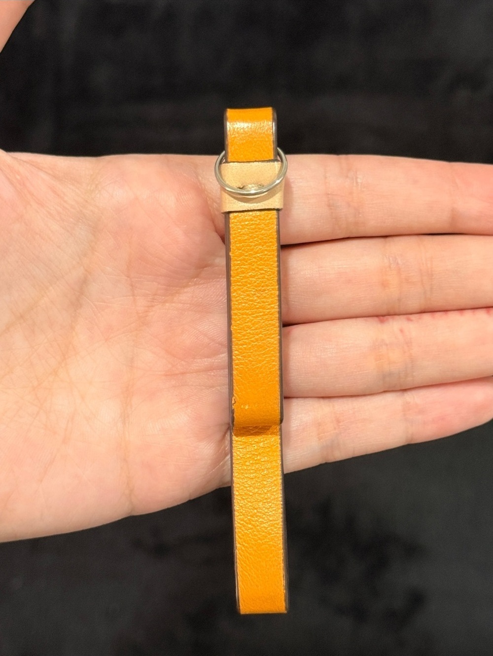 Coach Leather Ribbon Zipper Pull Key Fob Key Chain Bag Charm